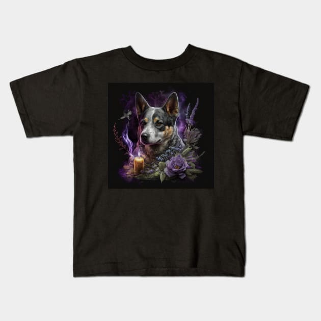 Australian Cattle Dog Gothic Magic Kids T-Shirt by Enchanted Reverie